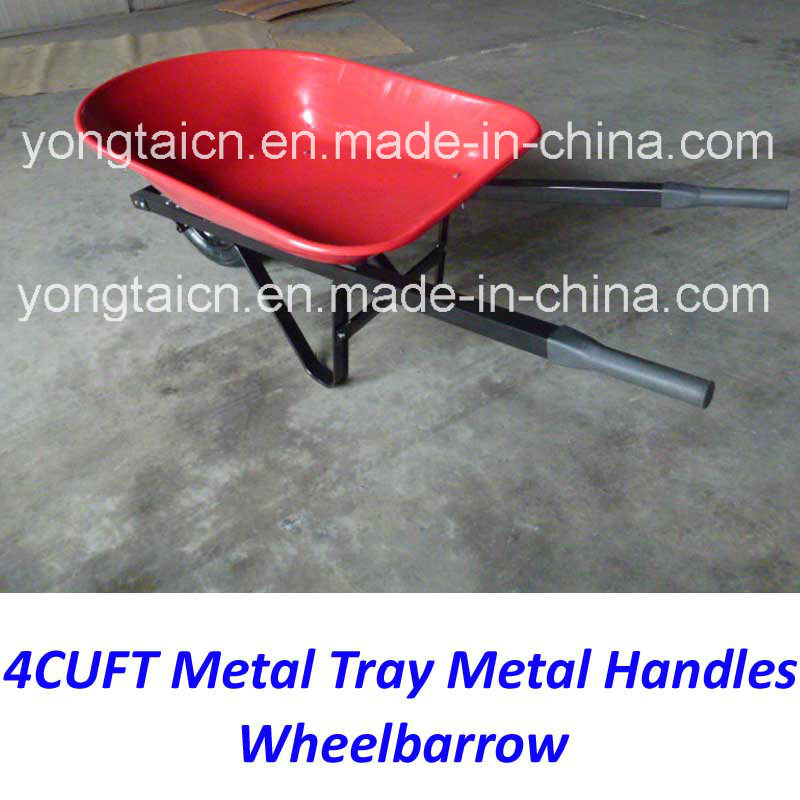 America 4cuft Meta Tray Metal Handles Wheelbarrow for Gardenning