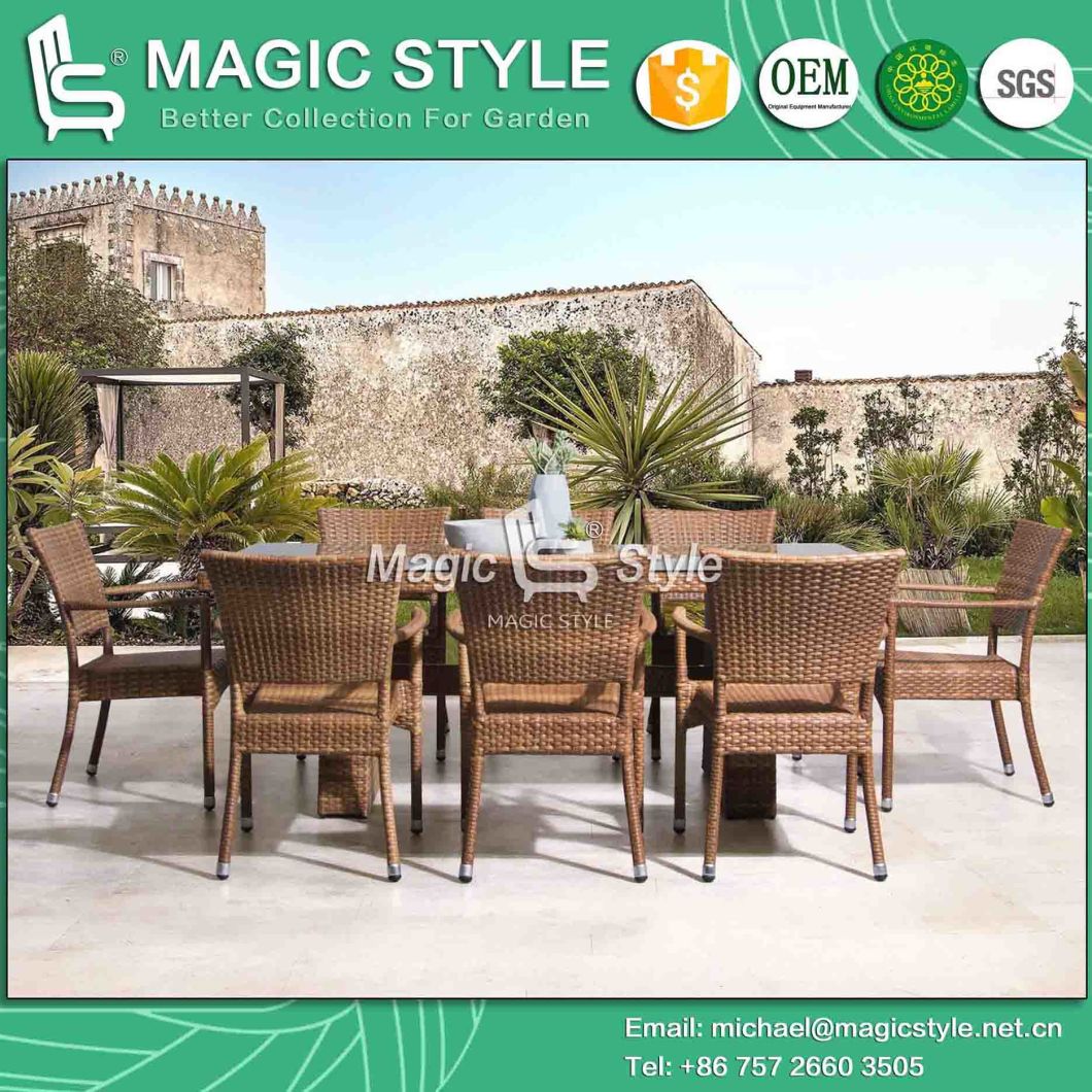 Patio Wicker Dining Chair with Table Garden Rattan Chair Outdoor Dining Table Rattan Weaving Chair (Mathew dining chair) Furniture