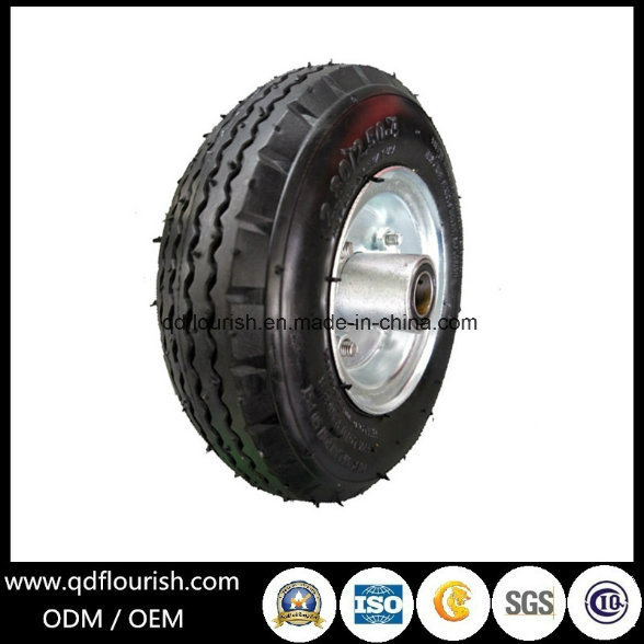 Hand Trolley 3.50-4 Pneumatic Rubber Wheel Steel Rim Wheelbarrow Tire