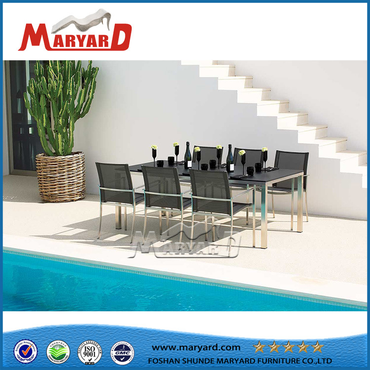 Simple Design Tempered Glass Table Top Dining Table Set