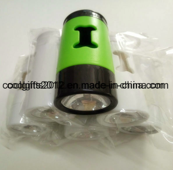 LED Flashlight Poop Bags Holder for Night Walk/ Dog Waste Dispenser with Leash Clip
