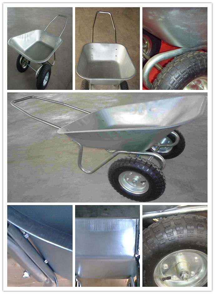 Plastic Tray with Double Wheel Wheel Barrow (WH8802)