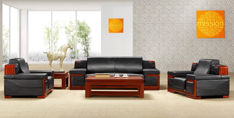 Large Size Executive Room Wooden Office Sofa Sets in 1+1+3 (S023)