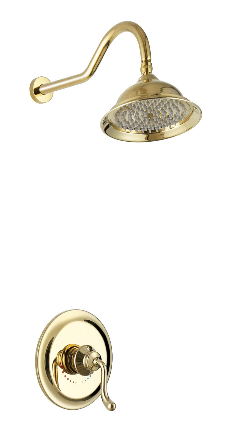 Wall Mounted Antique Brass Concealed Shower Set (zf-W61)