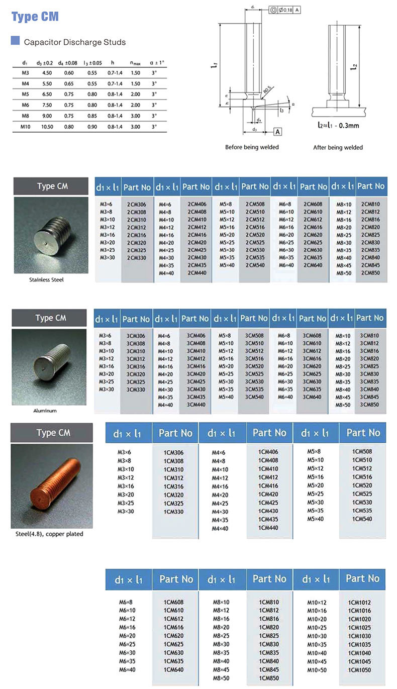 Brass Material Rivet Head Spot Welding Screw