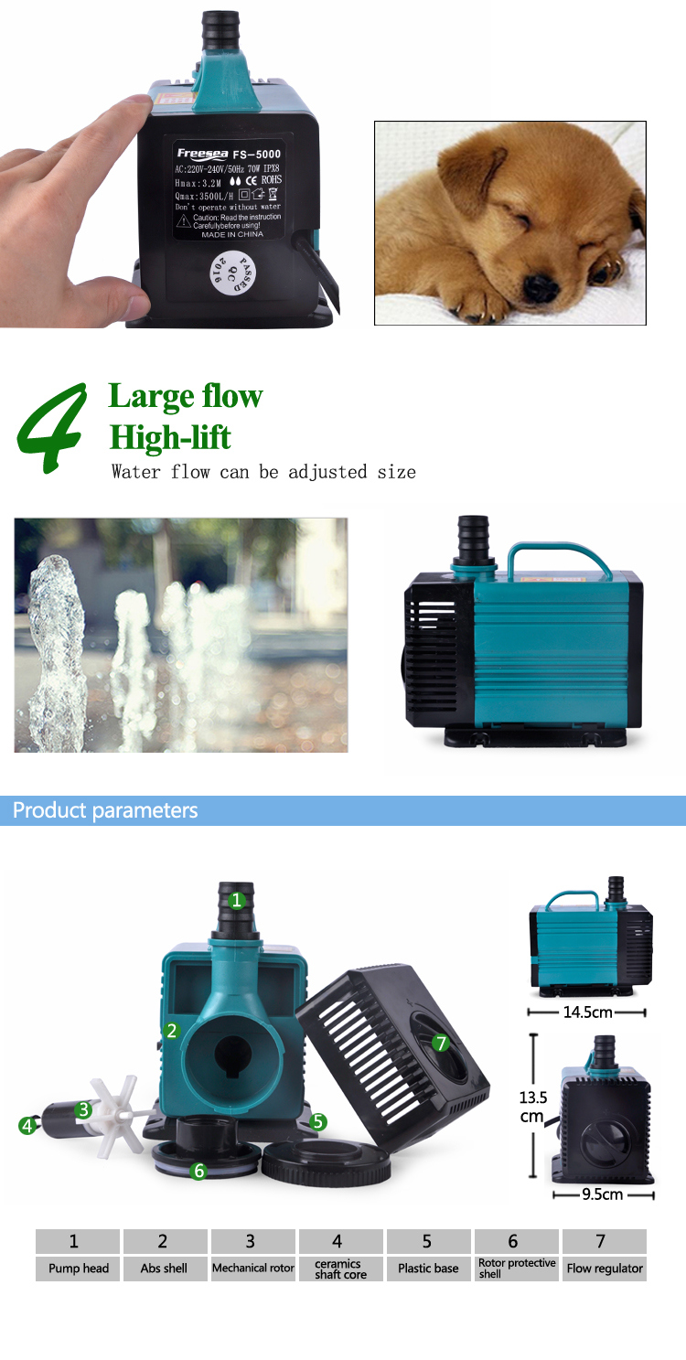 AC Aquarium Pond Funtain Garden Multifunction Submersible Pump