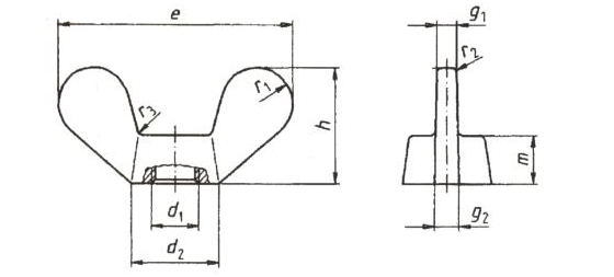 DIN315 Wing Nut with Zinc Plated Cr3+