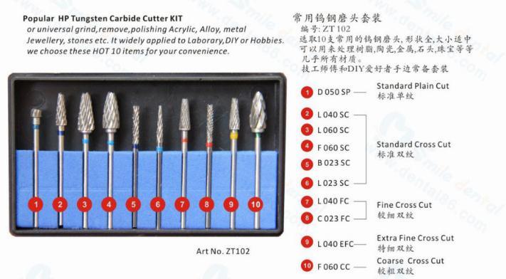 Dental HP Tungsten Carbide Burs Kit