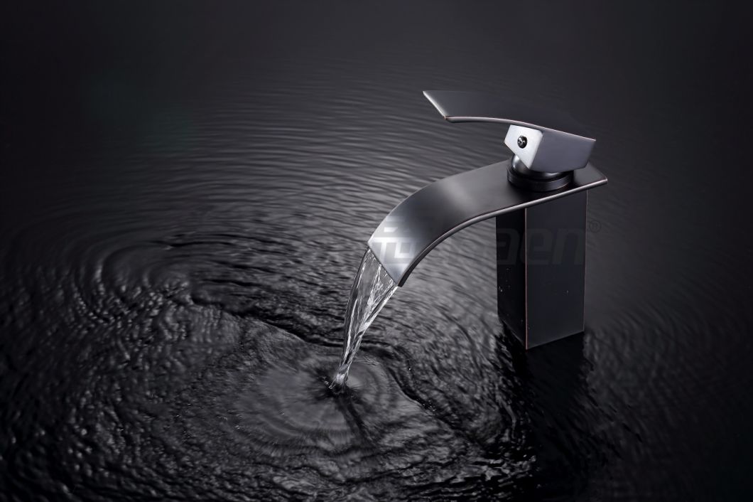 Orb Black Color Traditional Waterfall Basin Faucet