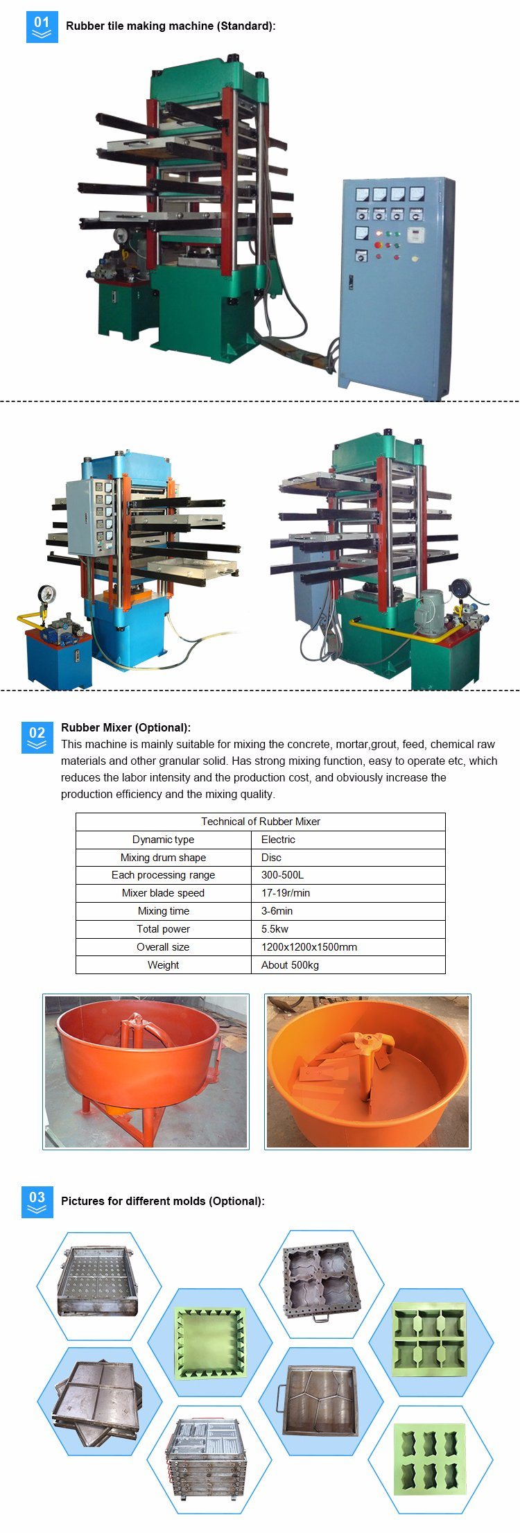 New Design 220-480V Rubber Interlocking Tile Making Machine