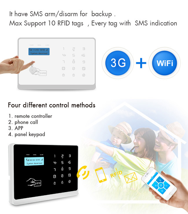 Wireless GSM WiFi Security Burglar Alarms