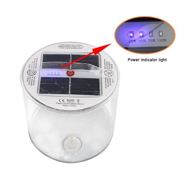Waterproof Transparent PVC 10LED Rechargeable Inflatable Solar Lantern Inflation Solar Camping Light Emergency Lamp