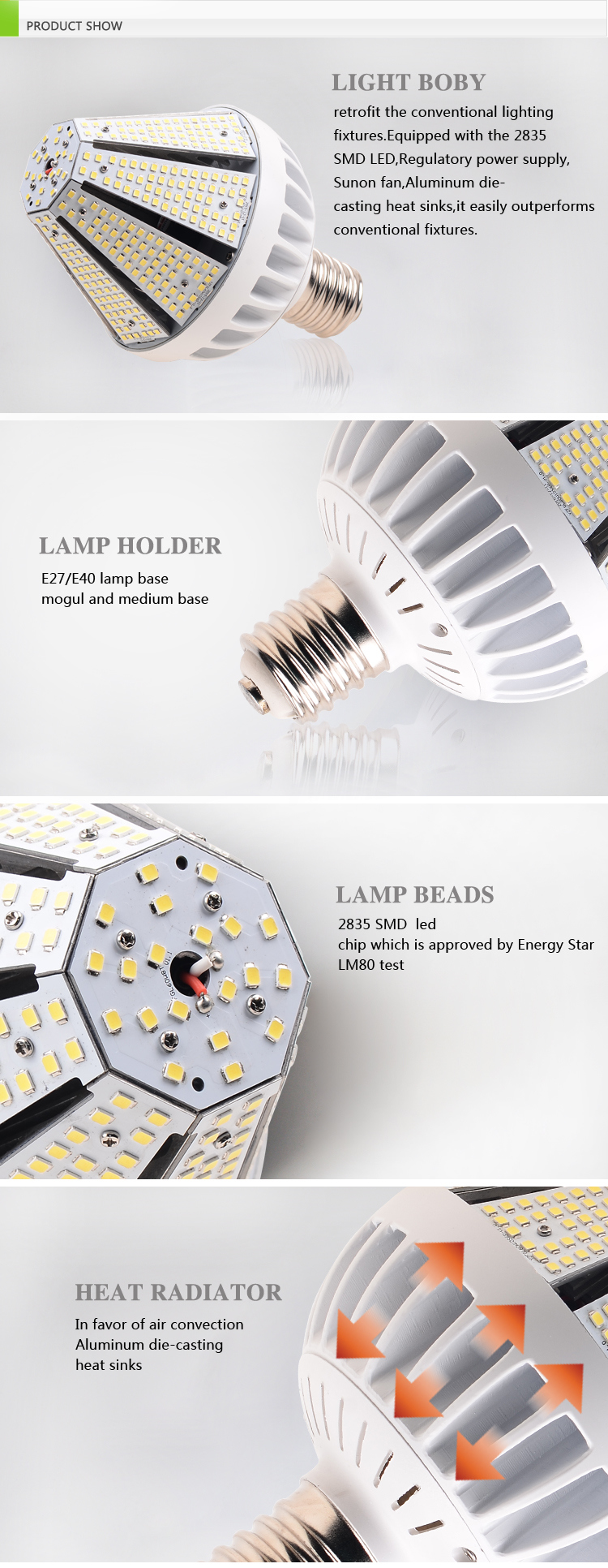 China Best Manufacturer E27 Corn COB LED 60W Lighting