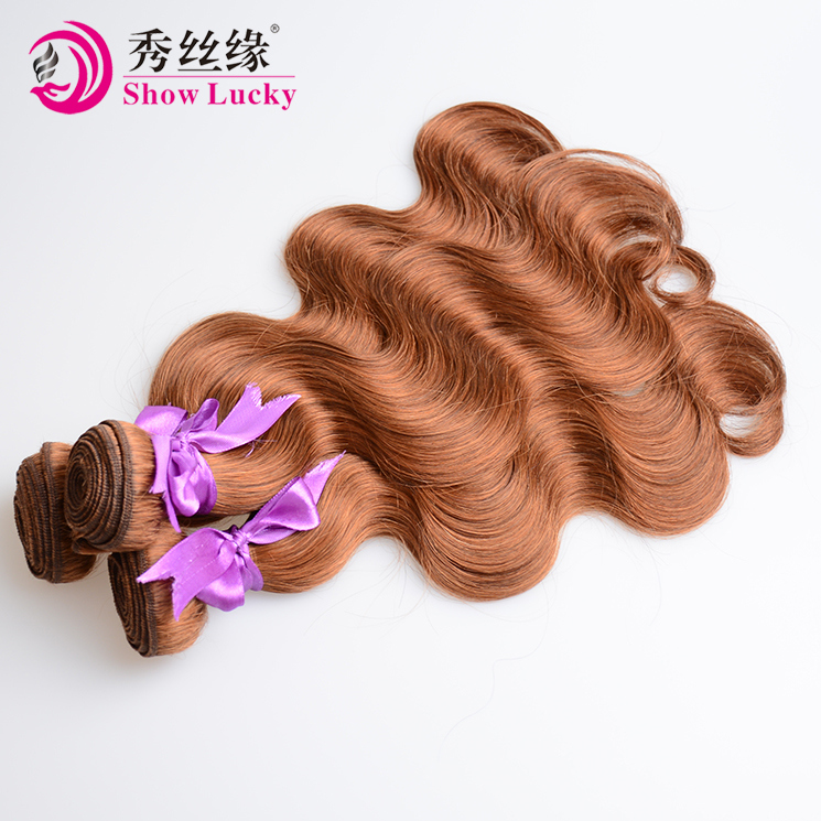 100% Virgin Hair Indian Body Wave Brown Color Full Head Accessories for Woman