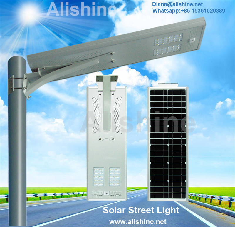 Ce RoHS IEC BV Working Mode Settable 110lm/W 40W LED Solar Street Light