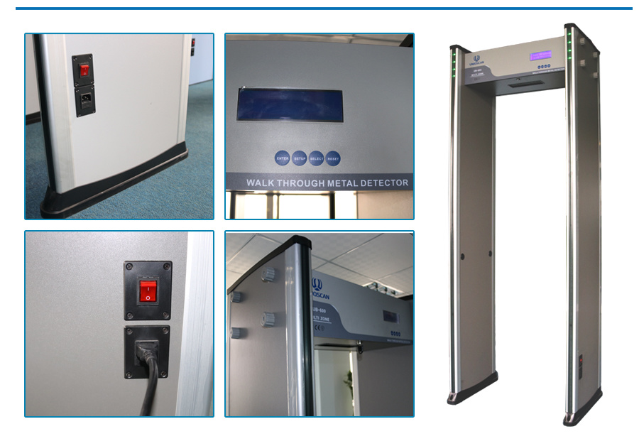 LCD Display High Sensitivity 18 Zones Walk Through Gate Security Walk Through Metal Detectors