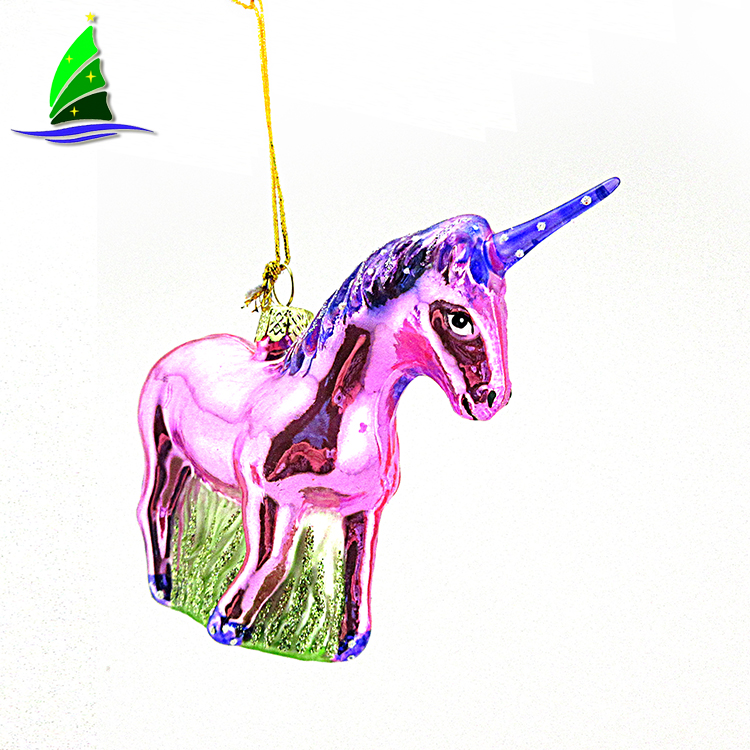 Креативные стеклянные мультяшные украшения единорога Creative Glass Cartoon Unicorn Ornaments