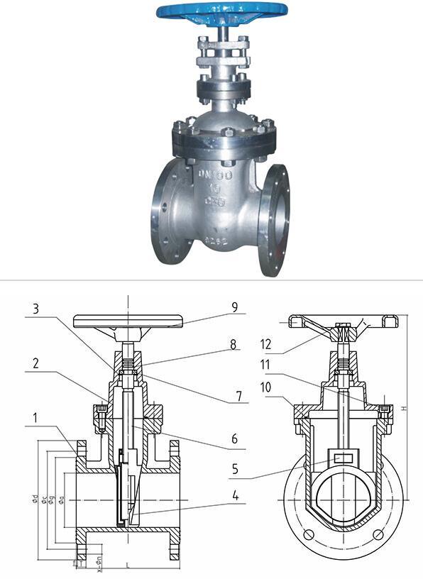 Double Flanged Industrial Cast Steel Gate Valve