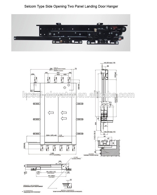 Selcom Type Side Opening Elevator Door System With