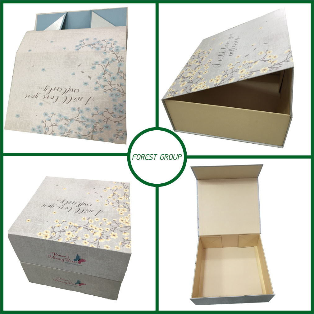 Luxury Flat Unfold Paper Gift Packaging Box with Magnet