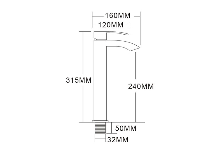 Luansen Tall Basin Faucet Single Handle Basin Mixer