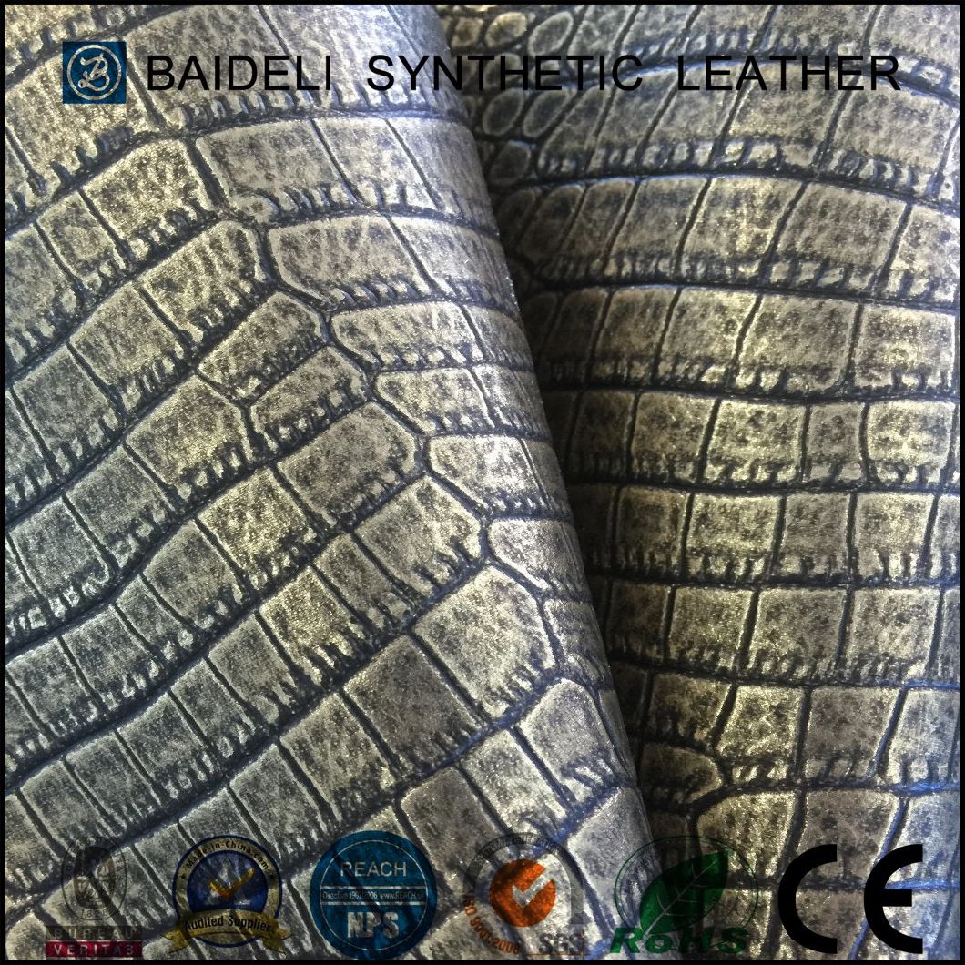 Hot Sale Crocodile Pattern PU Leather for Lady&Man Handbag/Wallet/Suitcase/Should Bag/Purse