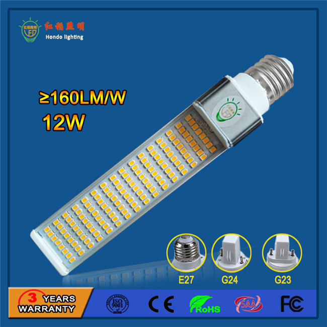 12W 1500lm G23/G24 LED Horizontal Light Pl Light PLC Lamp to Replace 26W Osram Energy Saving Lamp