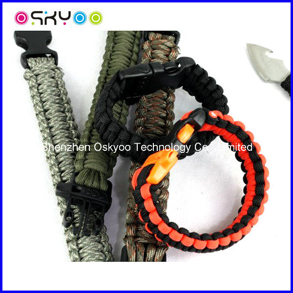 Emergency Outdoor Sports Stainless Steel Buckle 7 Core Paracord Survival Bracelet