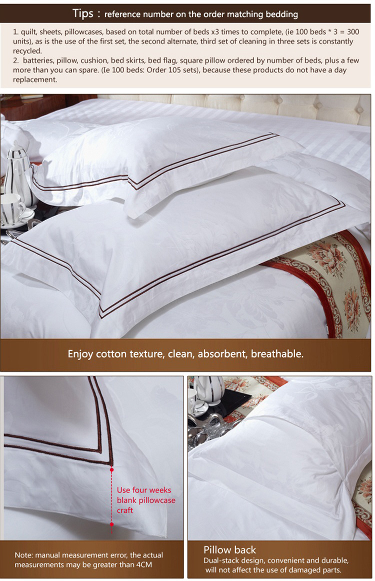 100% Egyptian Cotton Sheet Set Custom Hotel Bedding Bedroom Set