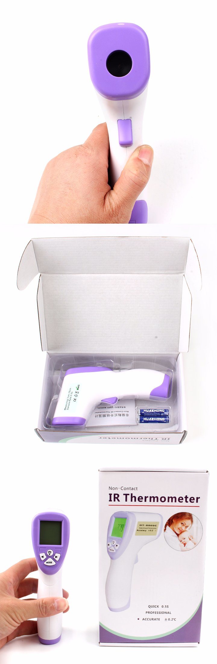 Non Contact Infrared Digital Forehead Thermometer for Baby Temperature Measuring Gun