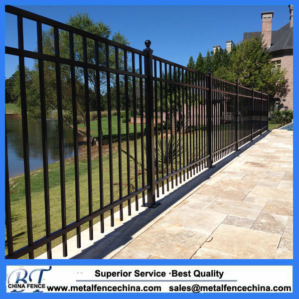 Black Powder Coated Aluminium Swimming Pool Fencing