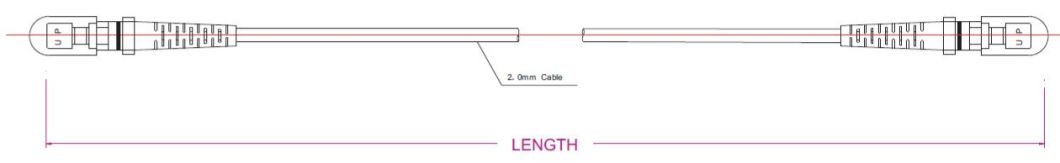 MTRJ to MTRJ Fiber Optic OM2 Multimode Patch Cord Zipcord Cable