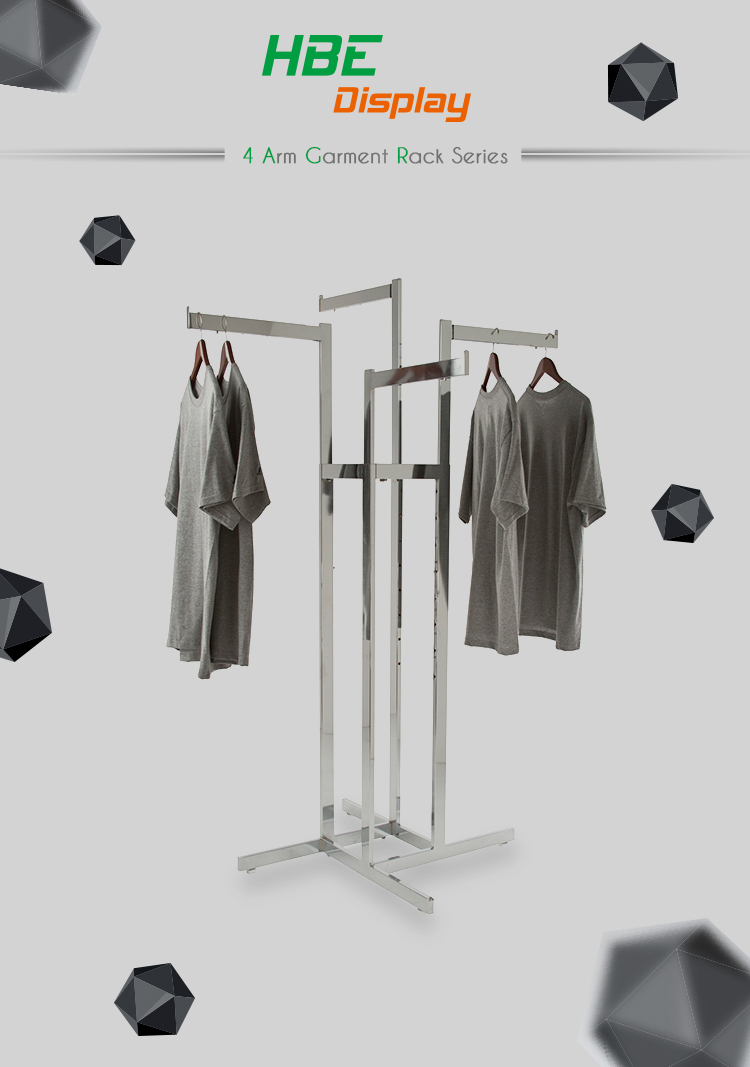 Six Arms Stainless Steel Garment Rack