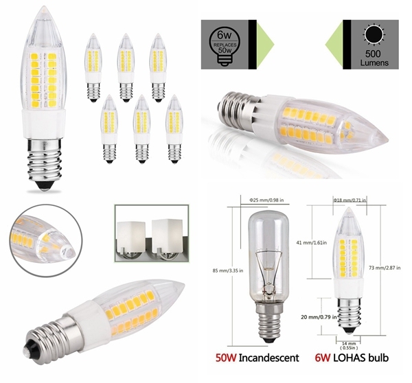 High Power 500lm Mini LED Corn Bulb 6W E14 40W-50W Equivalent Halogen Bulb