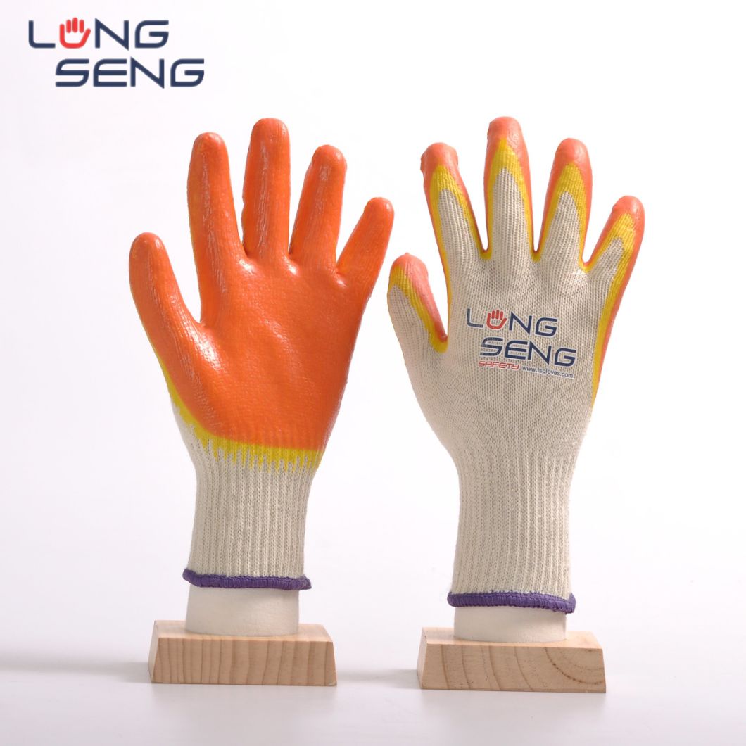 2 Times Dipped 2 Colors Latex Coated Safety Work Hand Gloves