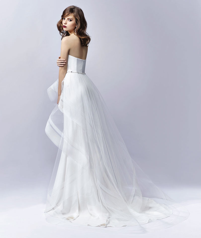 Gorgeously Contemporary Detachable High-Low Tulle Wedding Dress