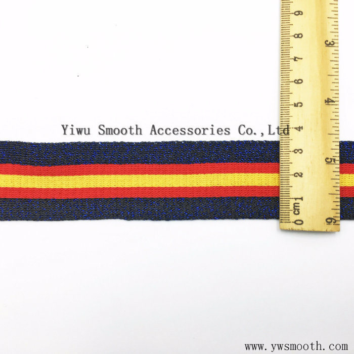 Wholesale Fashion Wide Straps Cotton Color Stripe Three Webbing Ribbon