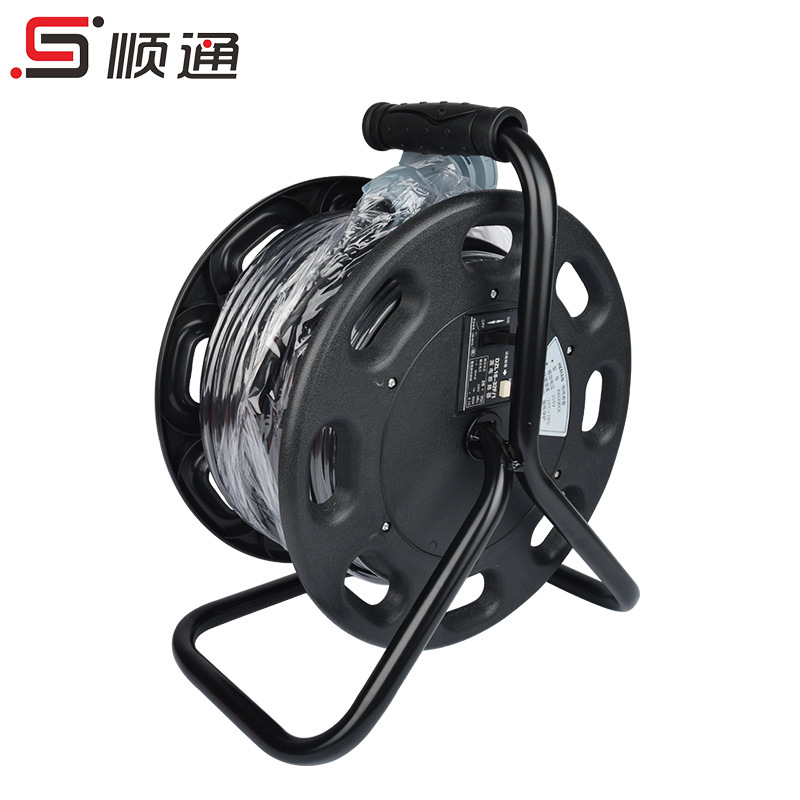 Factory Home-Use Extension Leakage Protector Cable Reel Socket Handle Steel Cable Drum