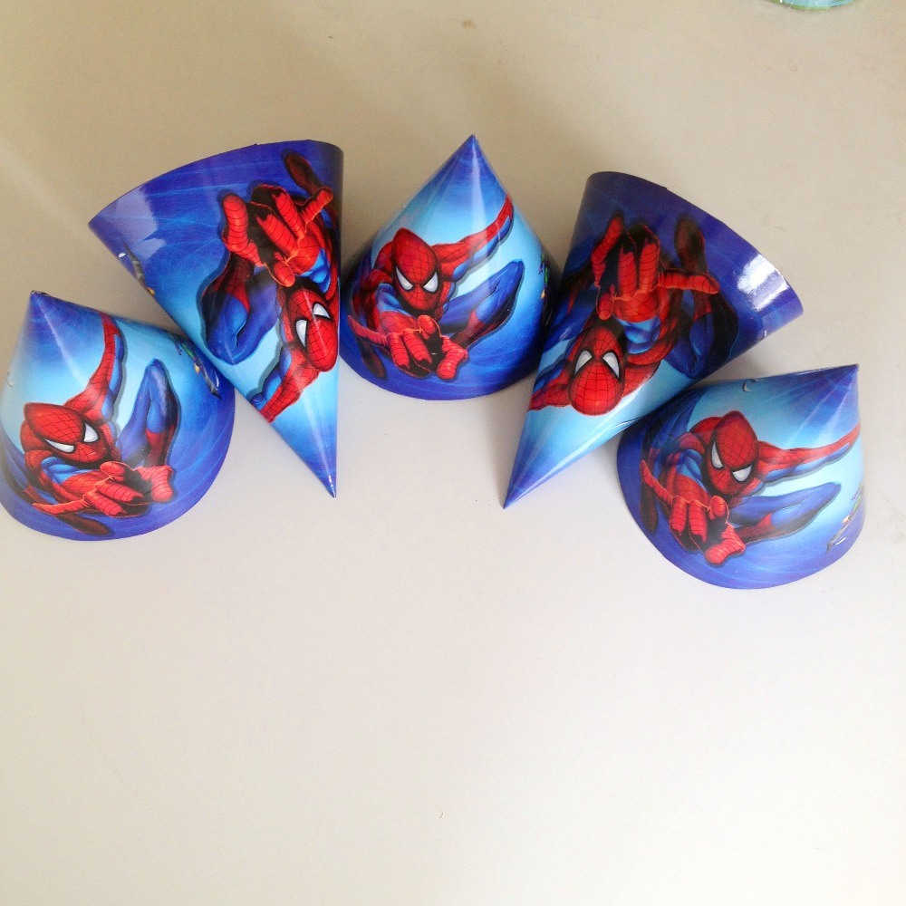 6PCS/Lot Frozen/Hello Kitty/Spiderman/Mickey/Minnie Mouse Batman Paper Caps Party Supplies Hat Kids Caps Party Decoration