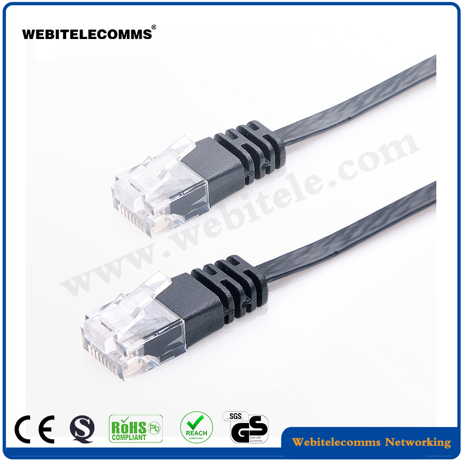 24AWG UTP Network Cord CAT6A Flat Network Patch Cable