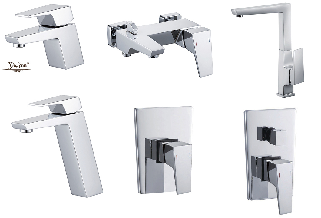 Chrome Finished Square Design Single Handle Basin Mixer for Bathroom (8011C)