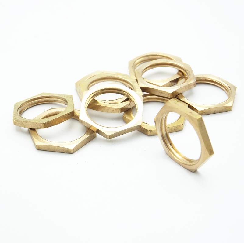 10PCS Brass Hex Lock Nuts Pipe Fitting 1/2