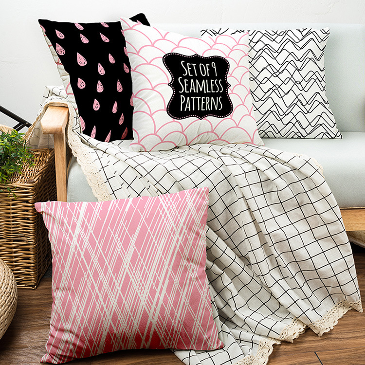 Printed Multi-Color 45*45cm Square Cotton&Linen Chair or Sofa Cushion/Pillow
