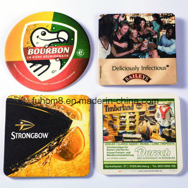 OEM Cheap Beer Coasters, Promotional Absorbent Paper Cup Mat