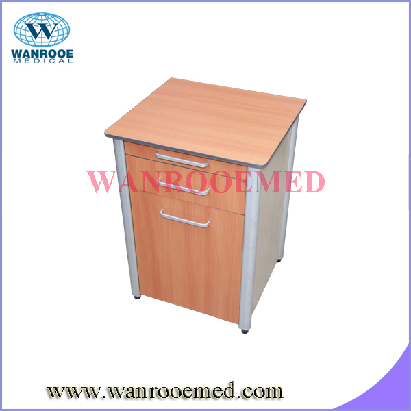 Bc010b Hospital Wooden Bed Side Locker with Sliding Dining Table