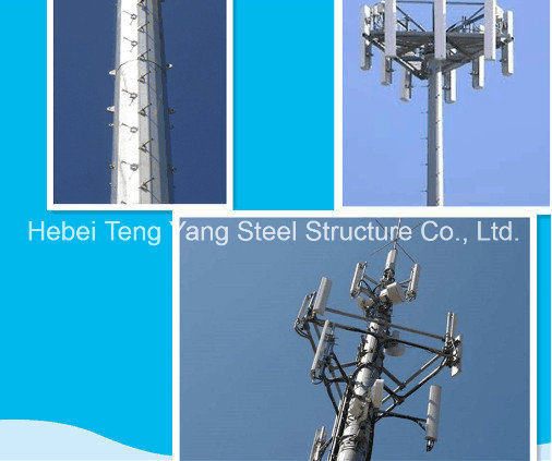 3G Cell Phone Bts Steel GSM Tower Telecom Monopole Antanna Pole