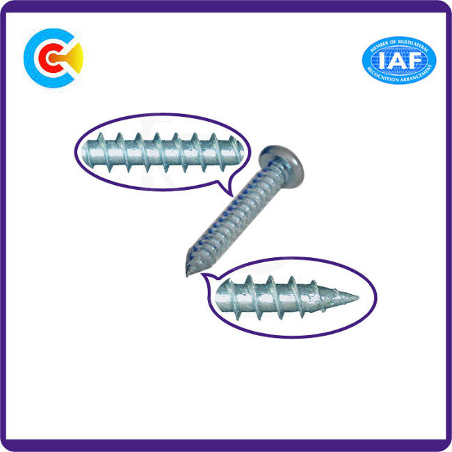 DIN/ANSI/BS/JIS Carbon-Steel/Stainless-Steel Pan/4.8/8.8/10.9 Galvanized Cross Self-Tapping Screw for Building Railway