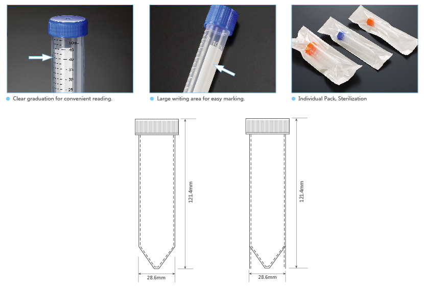 Centrifuge Tube 50ml for Laboratory with CE, ISO13485 Certification