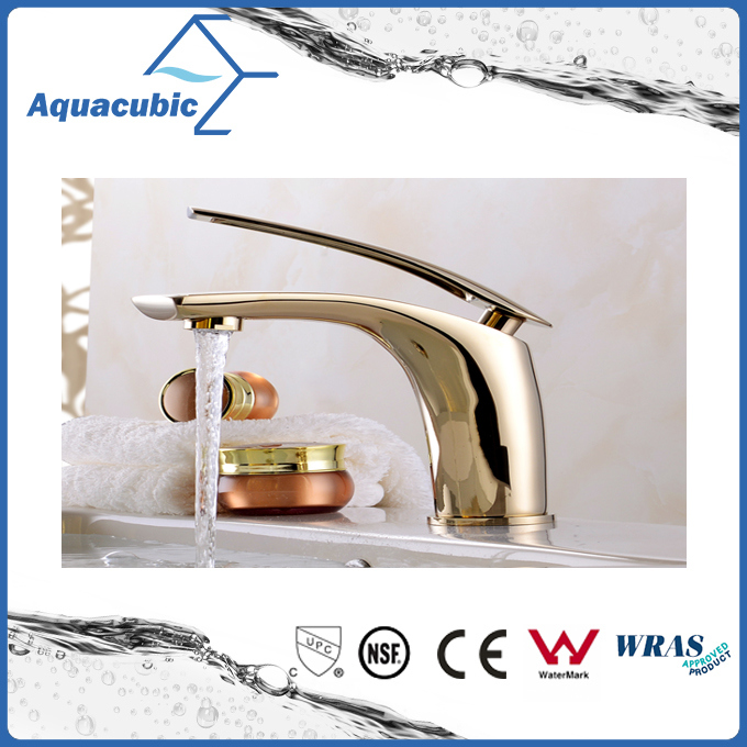 Polished Gold Brass Wash Basin Mixer Tap for The Bathroom