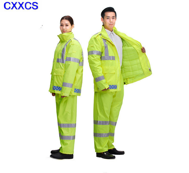 Police Reflective Raincoat